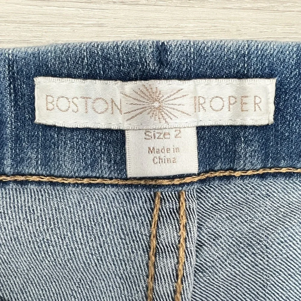 Boston Proper Skinny Straight Leg Stretch Women's 2 Jeans Light Washed Denim